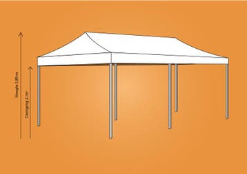 Ambisphere | Vouwtent 4x8m LICHTBLAUW Feesttent-Partytent, Nieuw, Partytent