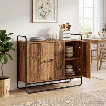 vidaXL Dressoir Oud hout 102 x 35 x 75 cm Bewerkt hout, Verzenden