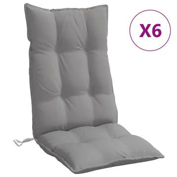 Lot 6 coussins dossier haut 120x50 Gris - Retour client -45%, Verzenden