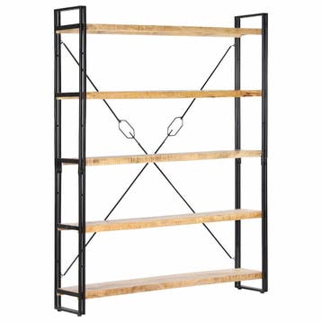 vidaXL Boekenkast met 5 schappen 140x30x180 cm massief, Verzenden, Nieuw