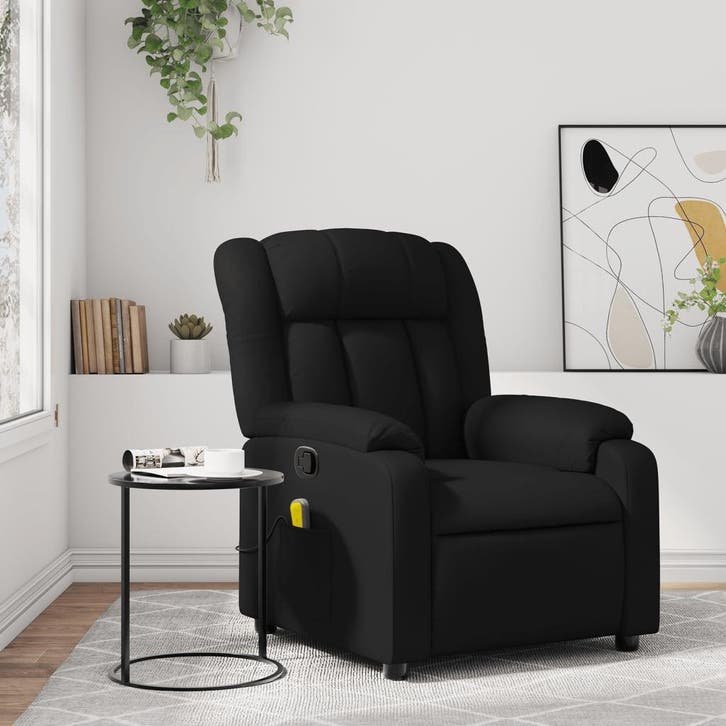 vidaXL Massagestoel van zwart kunstleer, Huis en Inrichting, Fauteuils, Nieuw, Verzenden