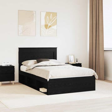 vidaXL Bedframe Zwart 120 x 200 cm Bewerkt hout, Verzenden, Nieuw