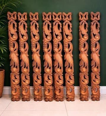 Snijwerk, handgesneden houten - 104 cm - Mahonie - 1970