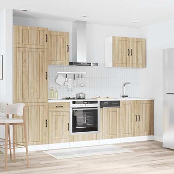 vidaXL 7-delige Keukenkastenset Lucca bewerkt hout sonoma, Verzenden, Nieuw