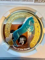 Niue. 2 Dollars 2014 1 Oz, Gilt, Year of the Horse,, Postzegels en Munten