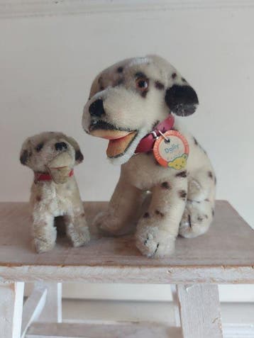 Steiff - Pluche dier 2 x STEIFF Dalmatier hond, Dally,