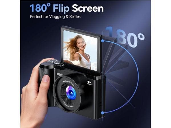 Veiling - digitale vlogcamera 4K 56 MP met 180° draaibaar s, TV, Hi-fi & Vidéo, Appareils photo numériques