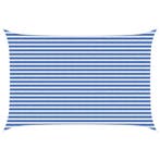 vidaXL Zonneschaduwzeil Blauw en Wit 3 x 4 m HDPE, Tuin en Terras, Verzenden, Nieuw