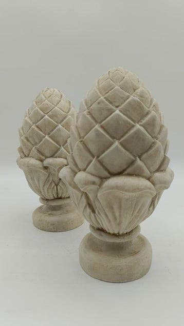 sculptuur, Coppia di pigne francesi - 24 cm - marmerpoeder