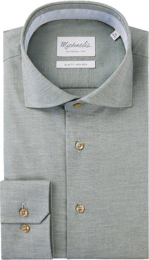 2dekans | Michaelis slim fit heren overhemd - twill - groen, Kleding | Dames, T-shirts, Ophalen of Verzenden