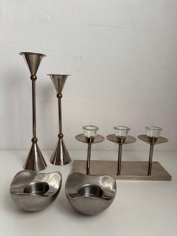 Georg Jensen - Chandelier (5) - Métal, Verre