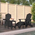 vidaXL Tuinstoelen Adirondack met voetenbank tafel HDPE, Verzenden, Nieuw