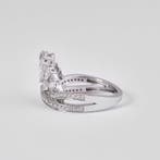 Statement ring - 14 karaat Witgoud - 1.28ct. tw. Diamant