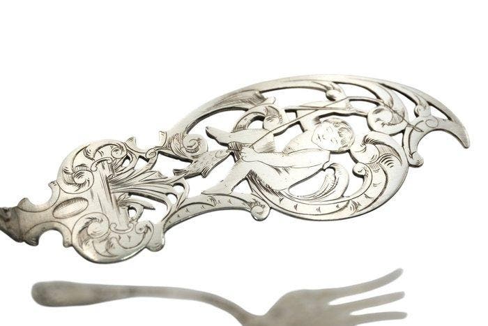 Serveerset voor vis - .833 zilver, Antiek en Kunst, Antiek | Zilver en Goud