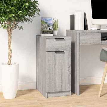 vidaXL Bureaukast 33,5x50x75 cm bewerkt hout grijs sonoma, Verzenden, Nieuw