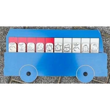 Telbus blauw compleet met 10 passagiers, Verzenden