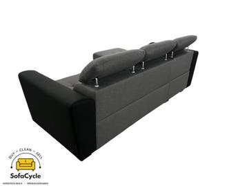Hoekzetel grijs-zwart met slaapfunctie – overstock, Maison & Meubles, Verzenden