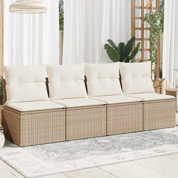 4-zits Tuinbank in poly rattan: Duurzaam, stijlvol en 30%..., Jardin & Terrasse, Verzenden