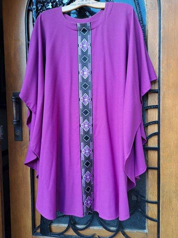 Chasuble Kazuivel Liturgisch Dalmatiek - Art Deco - Paarse