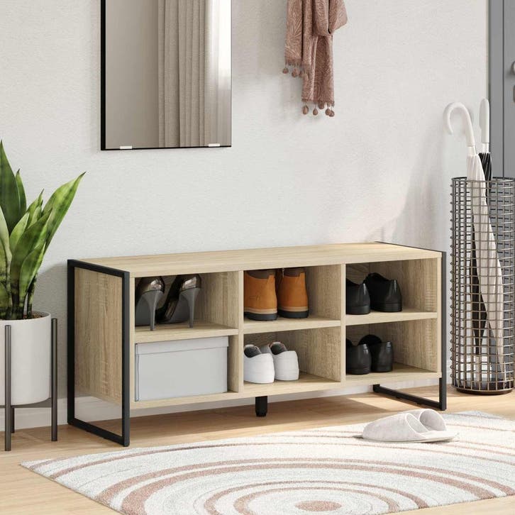 vidaXL Schoenenkast met opslag Sonoma 100 x 35 x 44 cm, Huis en Inrichting, Kasten | Schoenenkasten, Nieuw, Verzenden