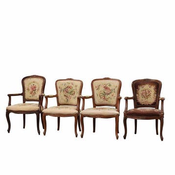 Fauteuil (4) - Hout, Wandtapijten