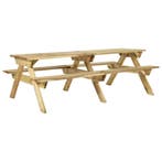 vidaXL Picknicktafel met banken 220x122x72 cm geïmpregneerd, Verzenden