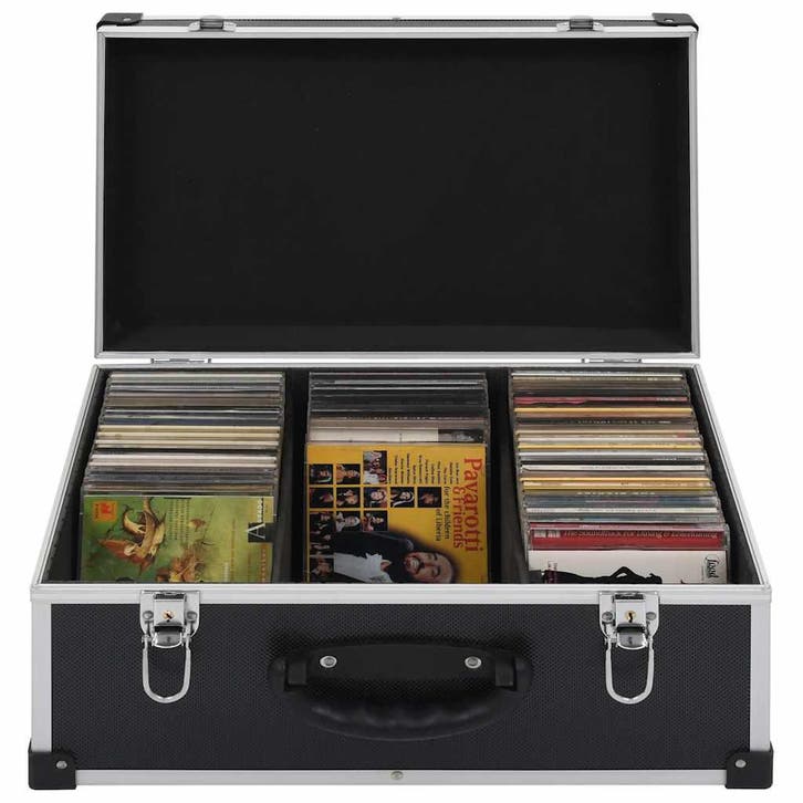 vidaXL Cd-koffer voor 60 cds aluminium ABS zwart, Computers en Software, Harde schijven, Nieuw, Verzenden