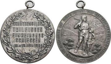 Bronze-medaille 1925 Baden-tailfingen, Stadt, Verzenden