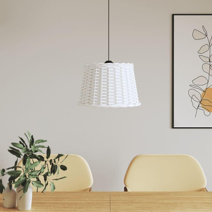 vidaXL Plafondlampenkap Ø40x26 cm wicker wit, Huis en Inrichting, Lampen | Overige, Nieuw, Verzenden