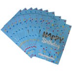 Fako Bijoux - Folie Uitdeelzakjes Happy Birthday Zilver - 10, Divers, Emballage cadeau, Verzenden