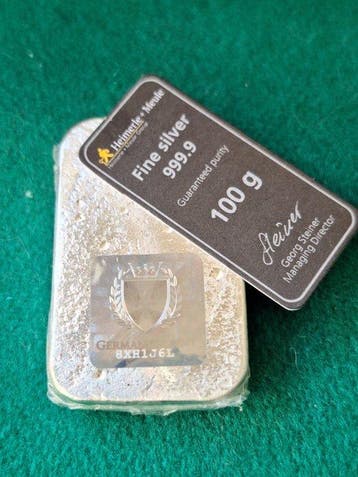 100 gram - Zilver .999 - Germania Mint - Met certificaat