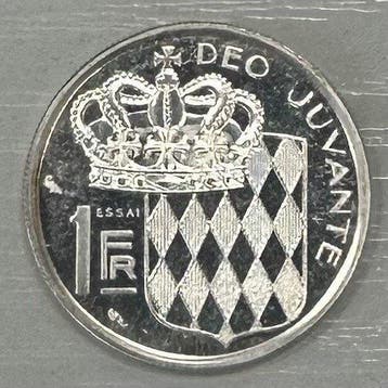 Monaco. 1 Franc 1960 Rainier III. Essai en argent (Zonder, Postzegels en Munten