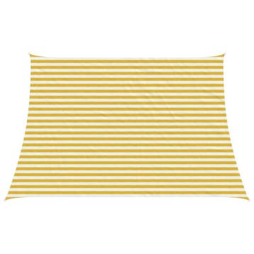 vidaXL Zonneschaduwzeil Geel en Wit 3 / 4 x 3 m HDPE, Verzenden, Nieuw