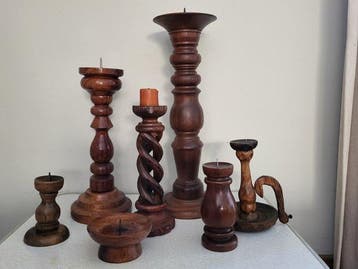 Kandelaar (7) - Teak Eiken