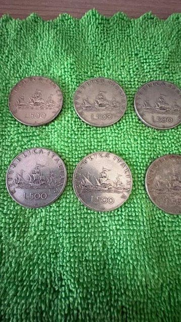 Italië, Republiek 500 Lire Dal 1958 al 1960 (20 monete)