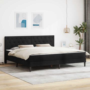 vidaXL Bedframe met matras met hoofdeinde Zwart 180 x 200 cm, Huis en Inrichting, Slaapkamer | Matrassen en Bedbodems, Verzenden