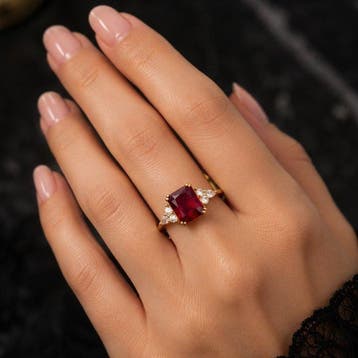 Zonder minimumprijs - Ring 18-karaats goudlaag, Zilver, Nieuw