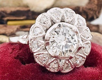 Bague Platine Diamant (Naturelle) - Diamant, Handtassen en Accessoires, Ringen, Nieuw