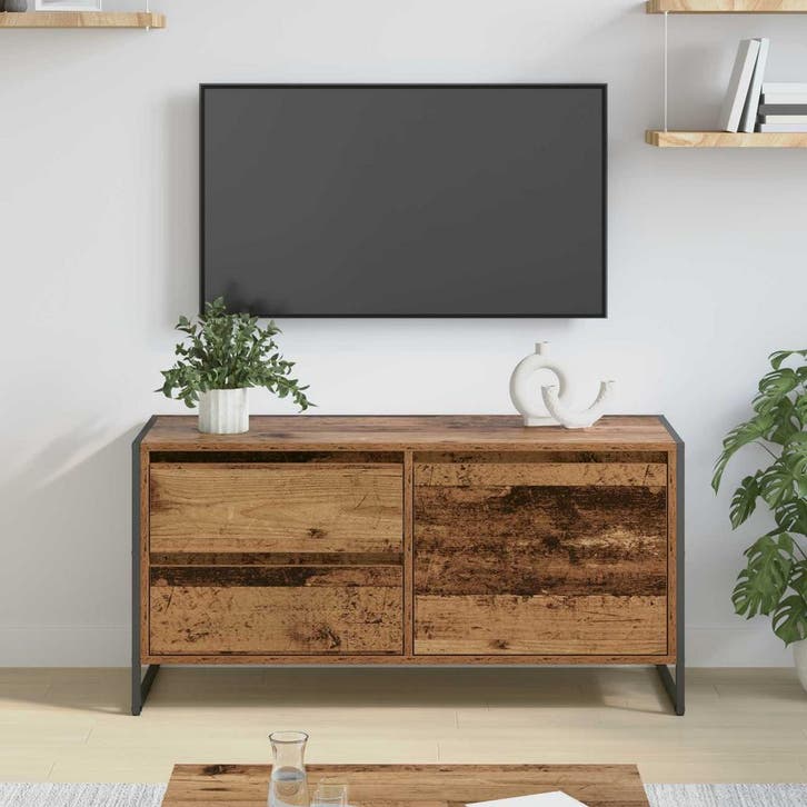 vidaXL TV Kast 100 x 36 x 49,5 cm Oud Hout Bewerkt hout, Huis en Inrichting, Kasten |Televisiemeubels, Nieuw, Verzenden