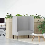 vidaXL Hoog rugbank / zetel 101cm Wolken grijs Stof, Verzenden