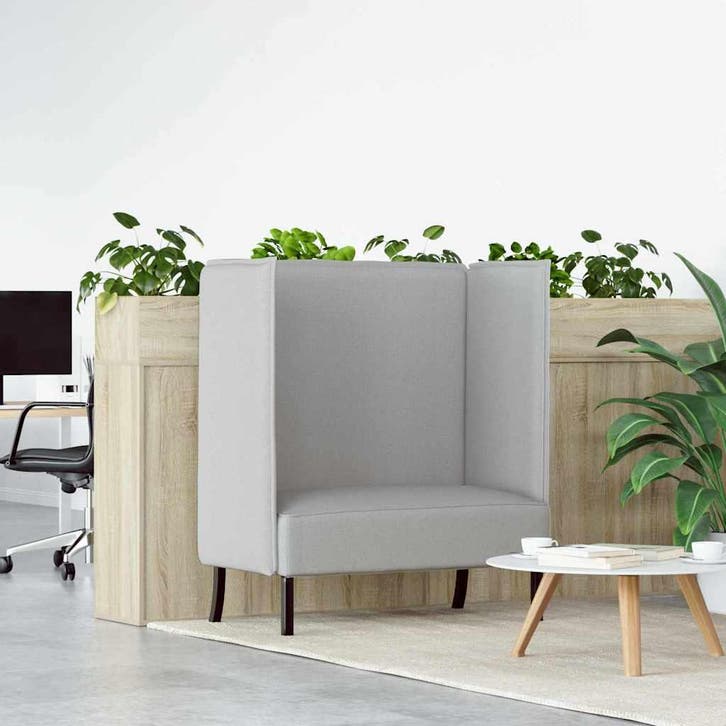 vidaXL Hoog rugbank / zetel 101cm Wolken grijs Stof, Huis en Inrichting, Zetels | Zetels, Nieuw, Verzenden
