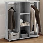 vidaXL Kledingkast met wielen 102x38x110 cm hout grijs, Verzenden, Nieuw