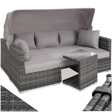 Rotanlounge met aluminium frame San Marino - grijs, Verzenden