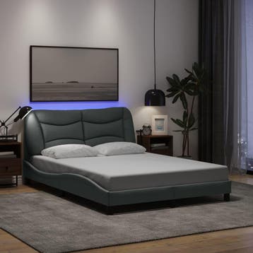 vidaXL Bedframe met LED zonder matras Hvar 120x200 cm stof, Verzenden, Nieuw