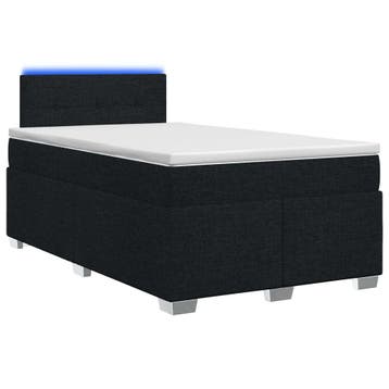 vidaXL Boxspringbed met matras en LED Zwart 120 x 190 cm, Verzenden, Nieuw