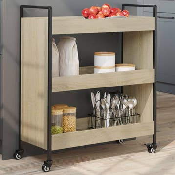 vidaXL Keukentrolley 70x30x82 cm bewerkt hout sonoma, Verzenden