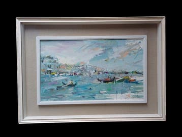 Bruno De Cerce (1916-2000) - Gondole nel Canal Grande a