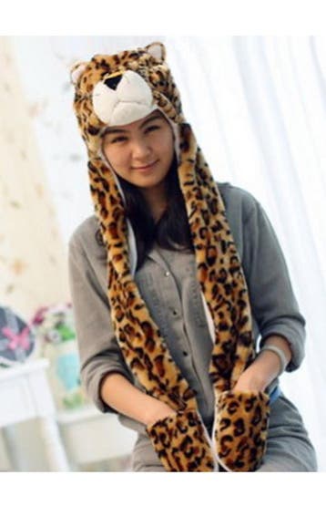 Muts Wanten Luipaard Sjaalmuts met Oortjes Panter Cheetah Bo, Ophalen of Verzenden, Nieuw