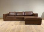 Leren hoekbank Fine, 2,5 zits arm links, longchair rechts,, Ophalen of Verzenden