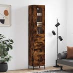 vidaXL Hoge kast 34,5x34x180 cm bewerkt hout gerookt, Verzenden, Nieuw